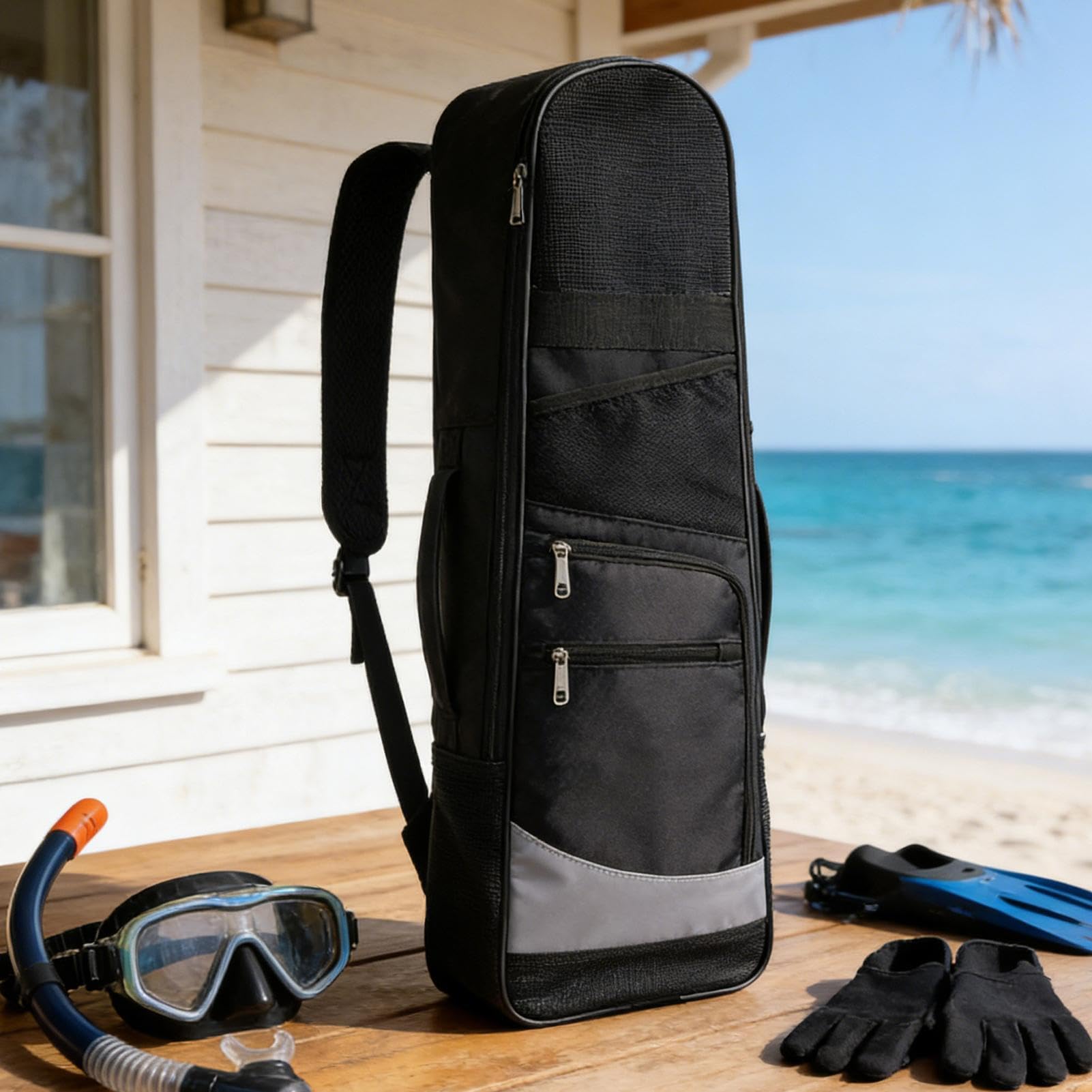Borsa per snorkeling – Zaino traspirante grande e leggero, attrezzatura da snorkeling – per immersioni subacquee adulti principianti spiaggia immersioni snorkeling nuoto deposito viaggio acqua piscina