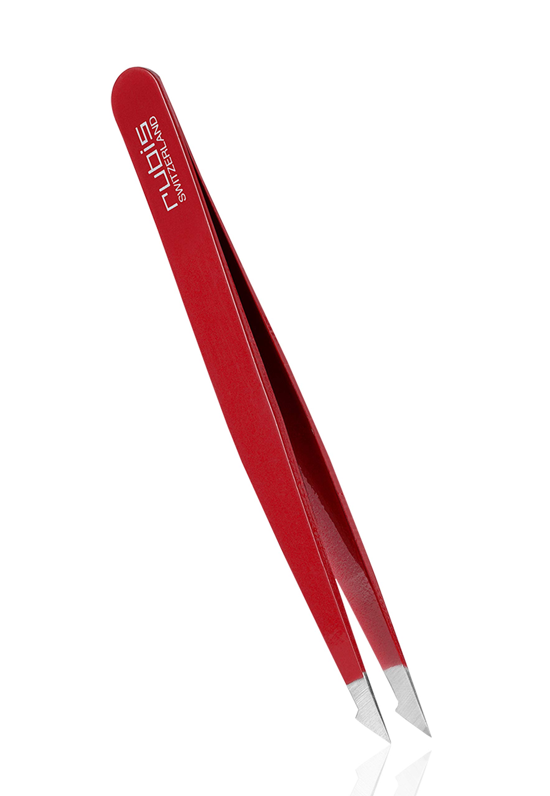 Rubis Evolution 2 in 1 – pinzette appuntite per capelli incarniti – pinzette per sopracciglia – Rossa con croce svizzera