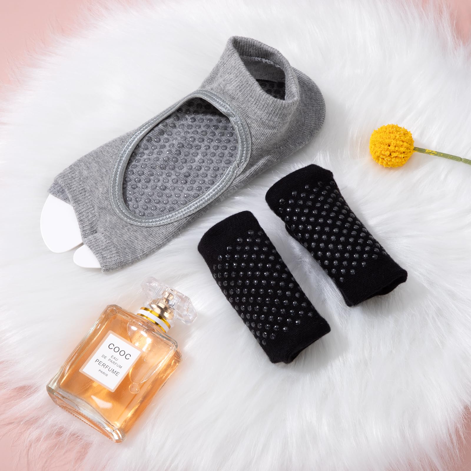 Yoga Socken für Damen Rutschfeste Zehenlos Pilates Socken Atmungsaktiv Stoppersocken für Zuhause Workout Sport Ballett Tanz Trampolin Krankenhaus 35-42 2 Pairs