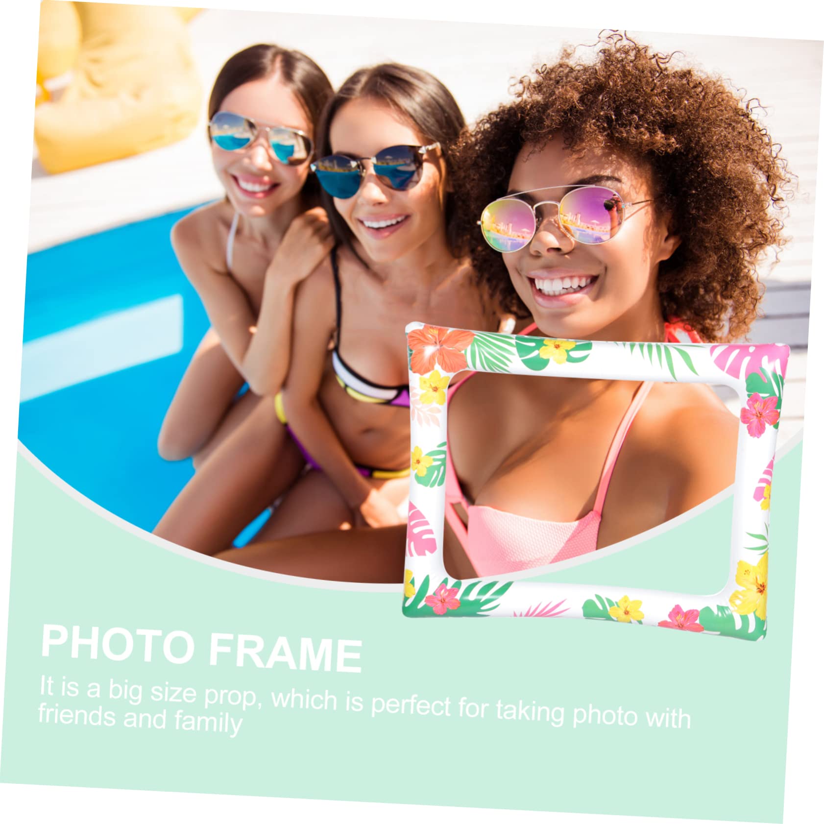 3 Stück Festival-Bild-Selfie-Rahmen thematisiert Strandfoto Die Requisiten für Party-Fotoautomaten bilderrahmen Hawaiischer Fotorahmen Party-Foto-Requisite PVC Bunt