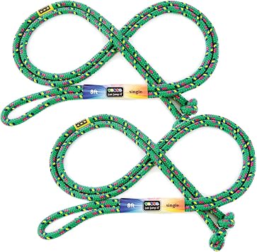 Just Jump It 8 Foot Jump Rope 2 Pack - Active Outdoor Youth Fitness Exercising Equipment - Kid Friendly Braided Nylon Gym Accessories