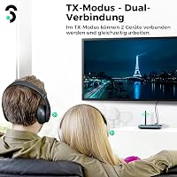 SOOMFON 3-in-1 Bluetooth 5.0 Adó Vevő 2 Fejhallgatóhoz, TV PC Sztereó Audio Adapter Alacsony Késleltetéssel, Hangerő Szabályozás 3