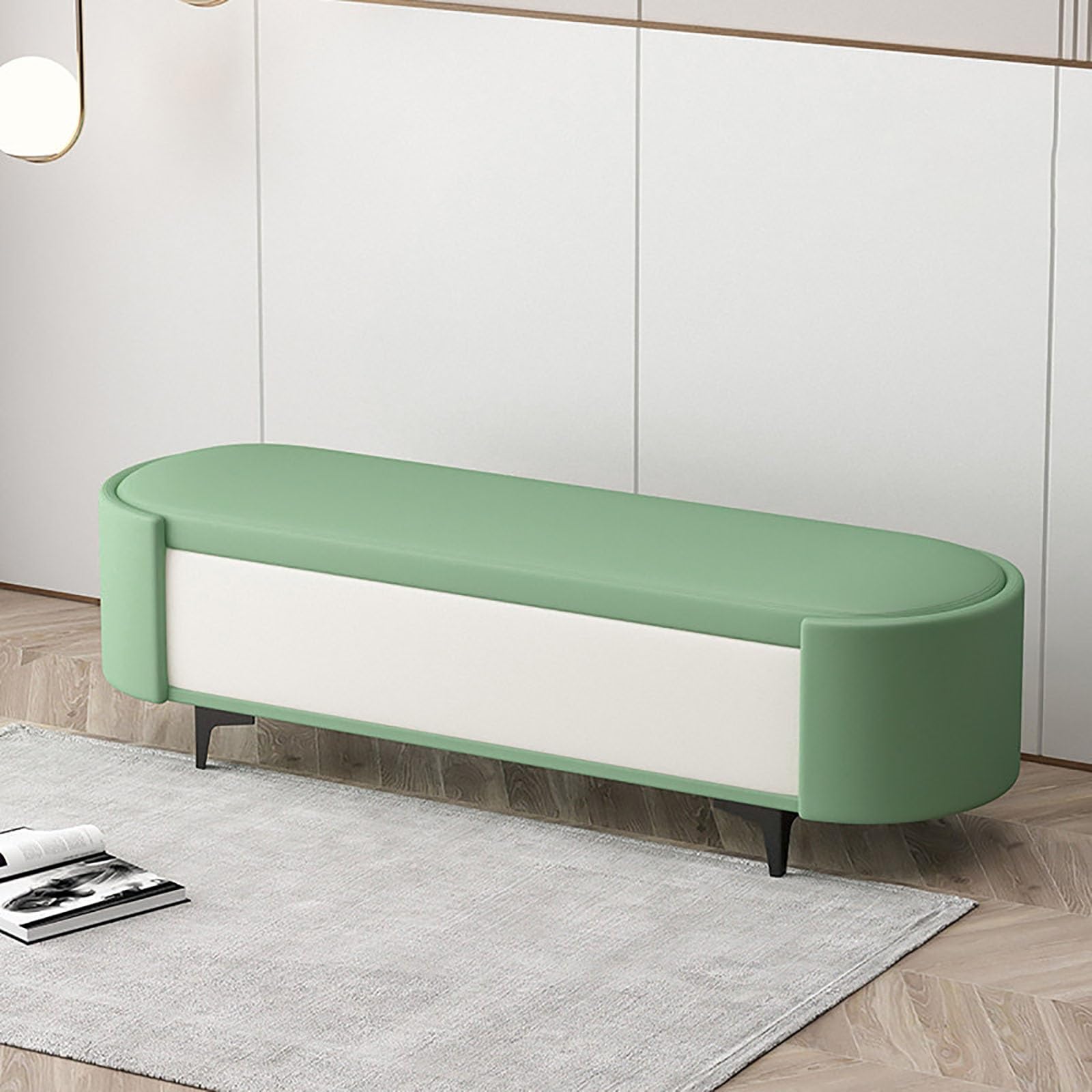 Banc à chaussures rembourré pour entrée et bout de lit design