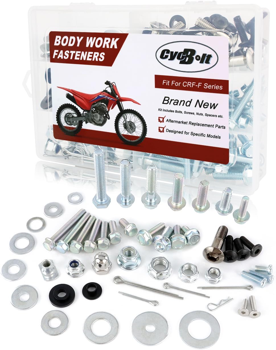 220 PCS Dirt Bike Body Bolt Set Compatible with CRF110F CRF150F CRF125F CRF100F CRF230F CRF50F CRF250F CRF80F CRF70F Body Work Screw Kit Fastener Kits Bolts