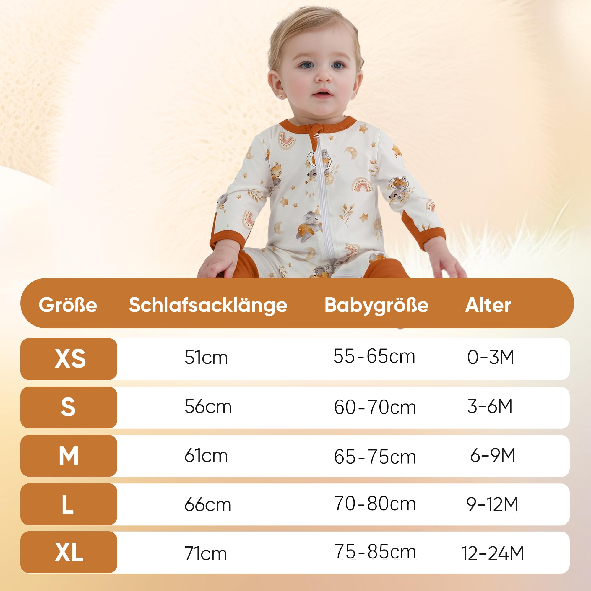 Pack de 3 Pijamas Saco para recién Nacidos, 0,5 TOG, con pies y Mangas, algodón Transpirable. Enterizo Unisex para bebés, Ropa de Manga Larga para bebés, Talla 0-24 Meses