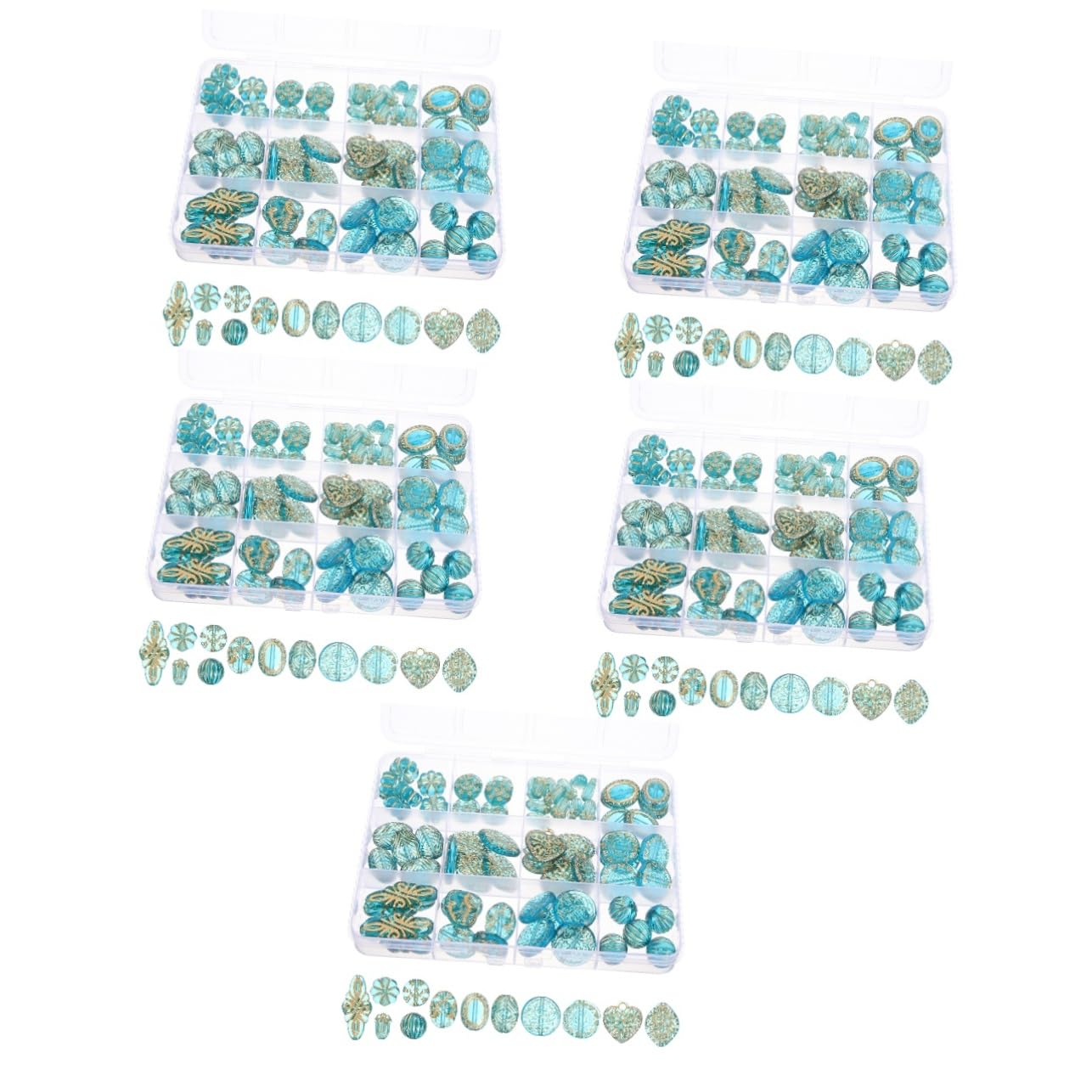 TEHAUX 5 Boîtes Bricolage Perles Bijou Pearl Necklace Artisanat de Fabrication de Perles Kits de brins pour Collier de Collier Acrylique Dark Green