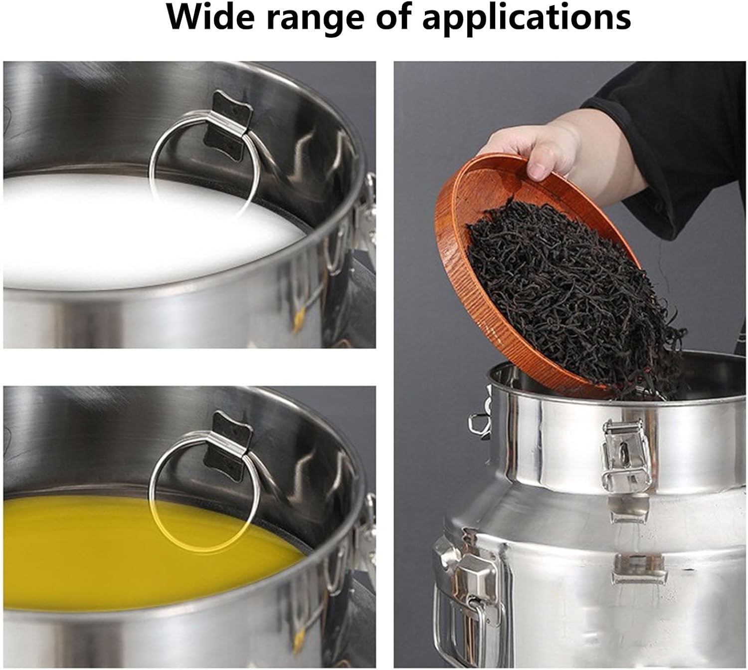 AIZYR 201 Thickened Stainless Steel Milk Bucket Milk Can Storage Sealed Barrel, Transport Milk Barrel with Faucet for Milk and Wine Liquid Storage,18L