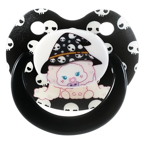 Cute Halloween Pacifier for Adult Anxiety: Large Size Binky Silicone Nipple for Sleep - Bigshield Paci for Reduces Snoring Black