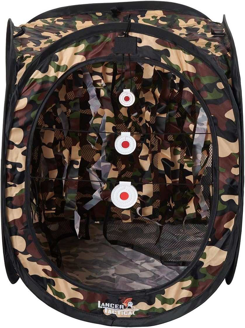 Lancer Tactical Portable Airsoft Target Tent-Black-Non Lethal BB Shooting Target