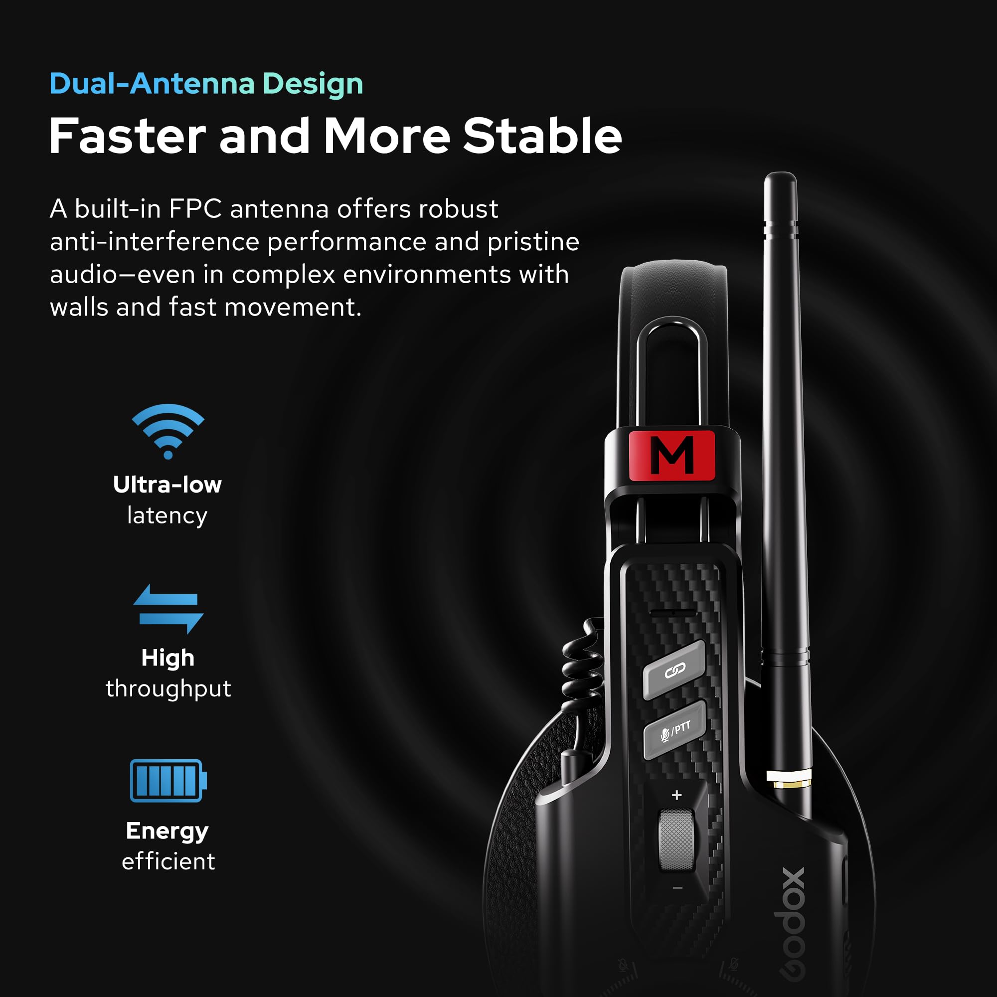 GODOX Skytalk Air 5S Système d'interphone sans fil 2,4 GHz Full Duplex sans fil avec portée de 500 m, suppression du bruit ENC, système de communication de surveillance en temps réel - 5