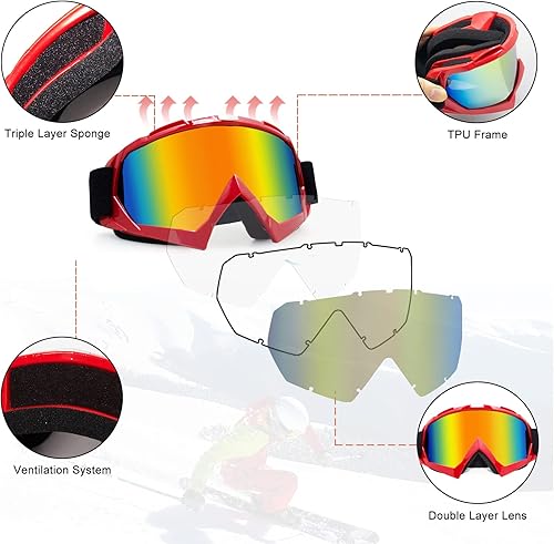 Miniatura 2 de ZukMi - Gafas de motocross - Gafas para motocicleta de tierra para hombres, mujeres y jóvenes - MX para todoterreno, conducción en pistas y carreras