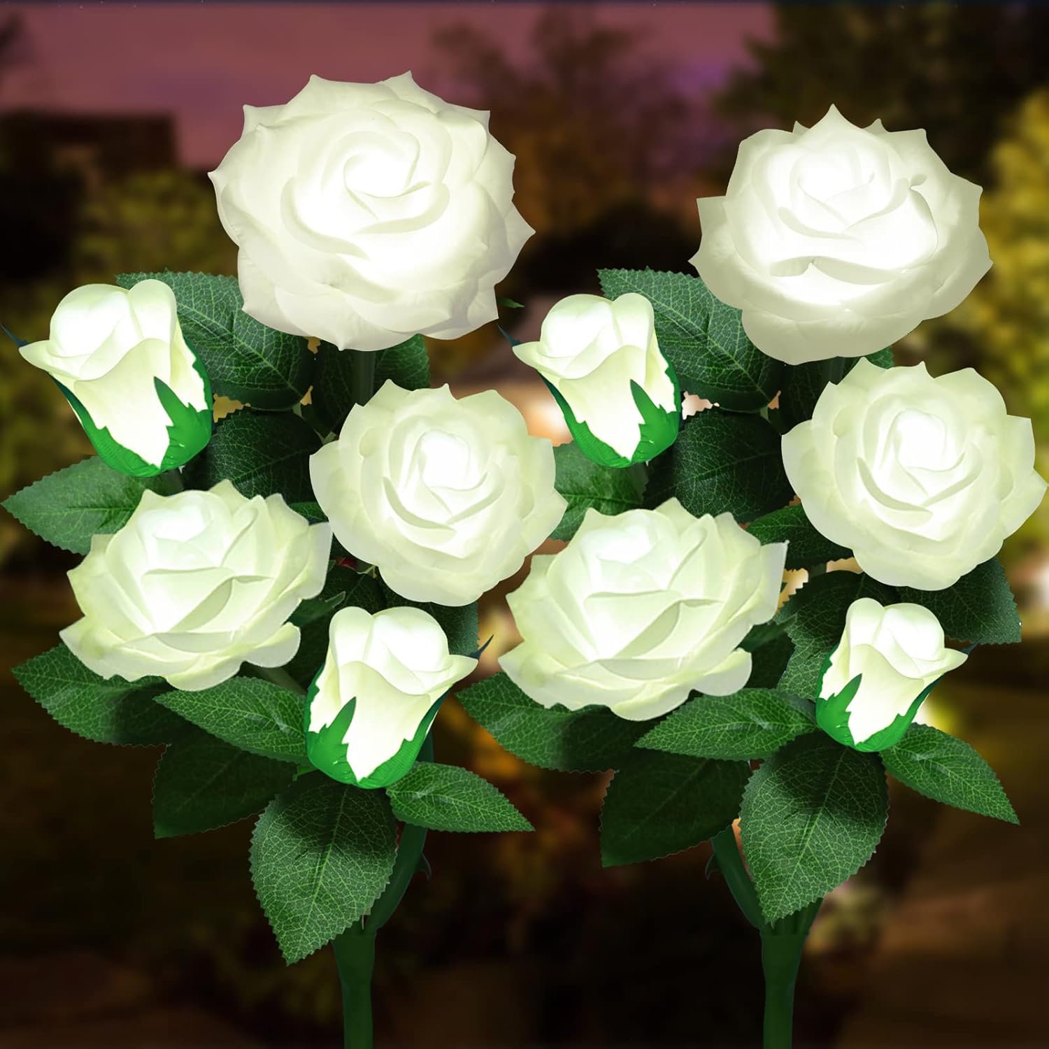 Amazon.com : Solar Flower Lights Outdoor - Upgraded New Material Two ...