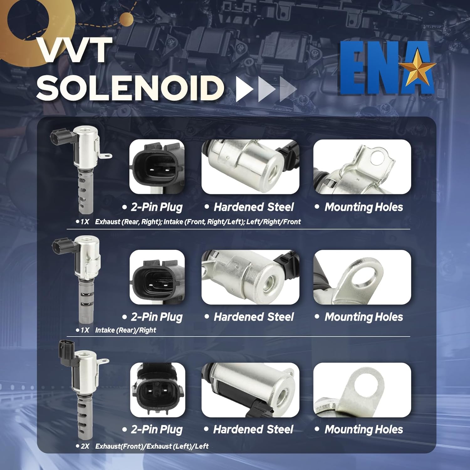ENA Engine Variable Valve Timing Solenoid Compatible with Toyota Camry Avalon Highlander Sienna RAV4 Venza Lexus ES350 RX350 3.5L V6 2005-2018 Camshaft Position Actuator Solenoid for 917-212 Set of 4