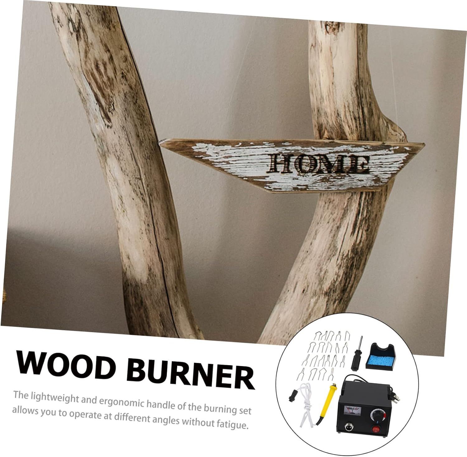 Adjustable Temp Wood Burning Pen Kit Sensor Pyrography Tool for Crafts Us Plug