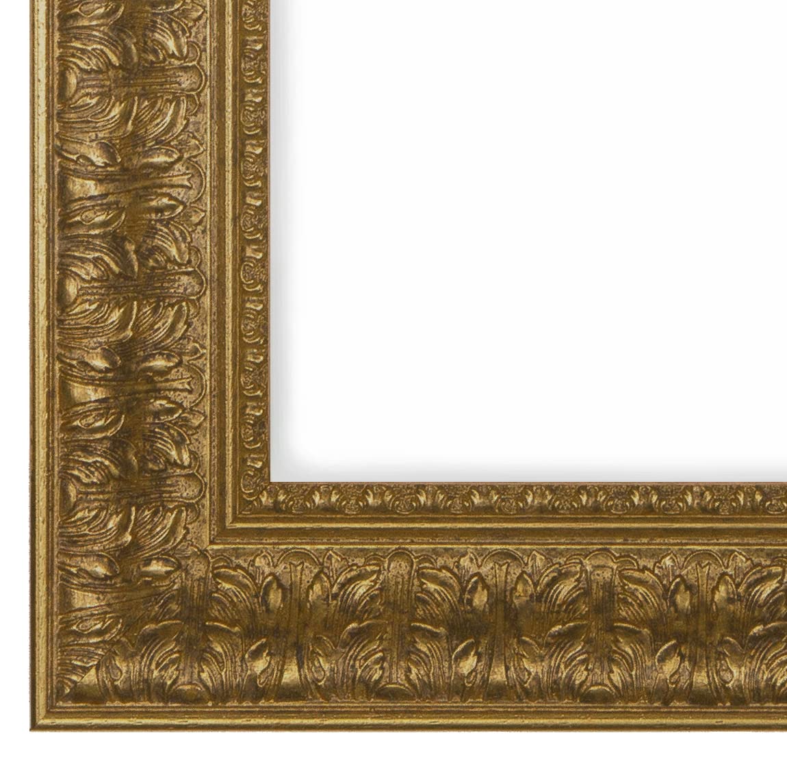 FRAMO Barock Bilderrahmen Barock Rokoko 40 x 50 cm aus Massivholz | Alt-Gold | Farbe/Größe wählbar | Retro Vintage Antik Rahmen N°094