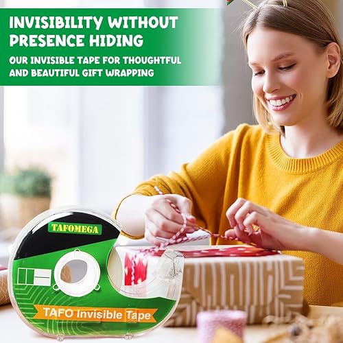 Miniatura 4 de Rollo de cinta invisible transparente, paquete de 6 cintas de envoltura invisible con dispensadores, 710 x 1000 pulgadas, cinta de regalo para