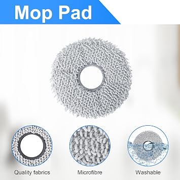 Accessories for Eureka J15 Pro Ultra / J15 Ultra Robot Vacuum Cleaner Replacement Parts.1 Main Brush, 4 HEPA Filters, 4 Mop Pads, 4 Dust Bags, 1 Brush
