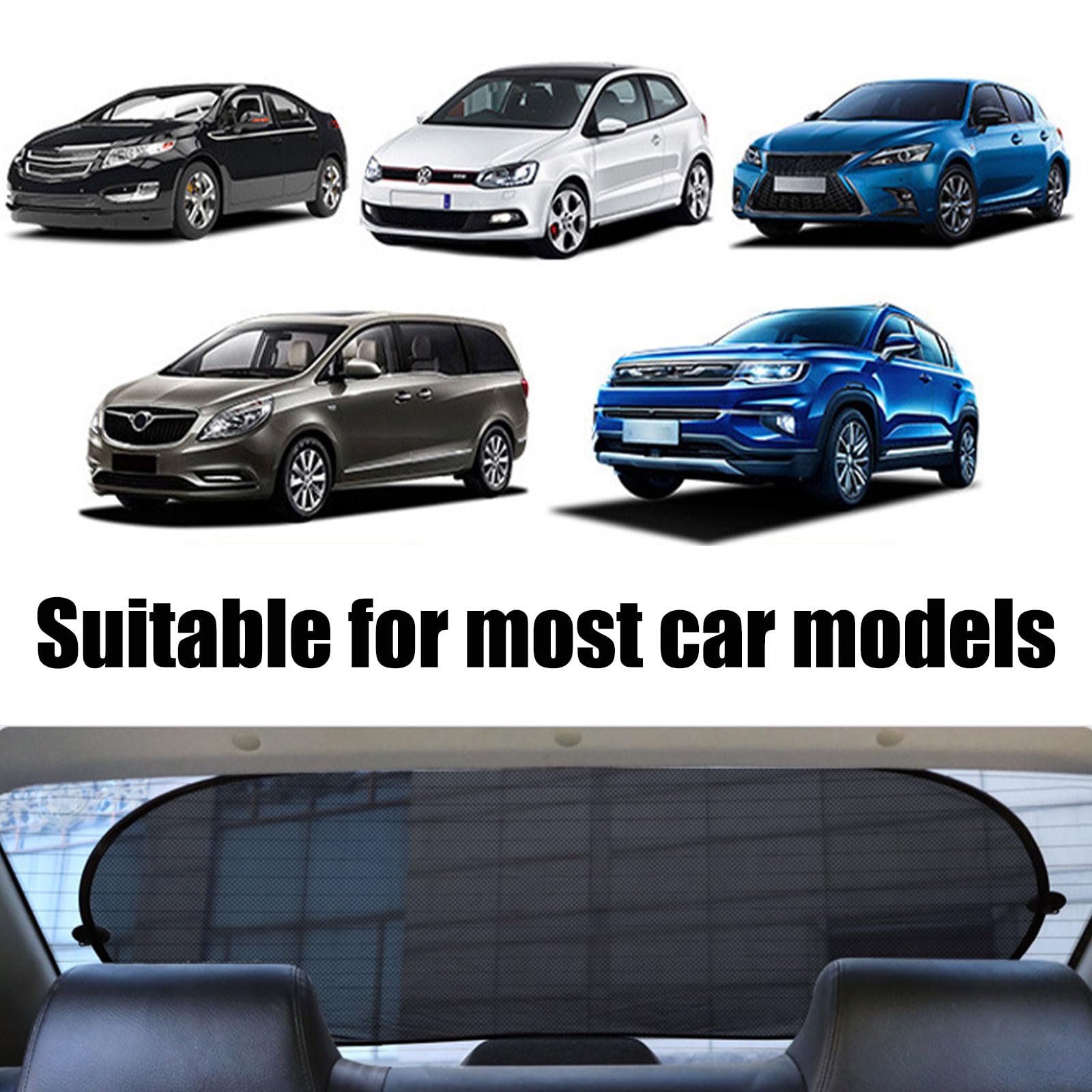 Parasol para Ventana Trasera de Coche,Parasol Coche Ttrasero,Sunshade Trasero Car,con 2 Potente Ventosa,100x50 cm