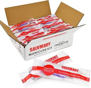 Professional Disposable Manicure Kit Basics 3 Piece Nail Kit, Wood Nail File 100/180 Grit, Mini Buffer 80/100 Grit, Wood Stick, 100 Set