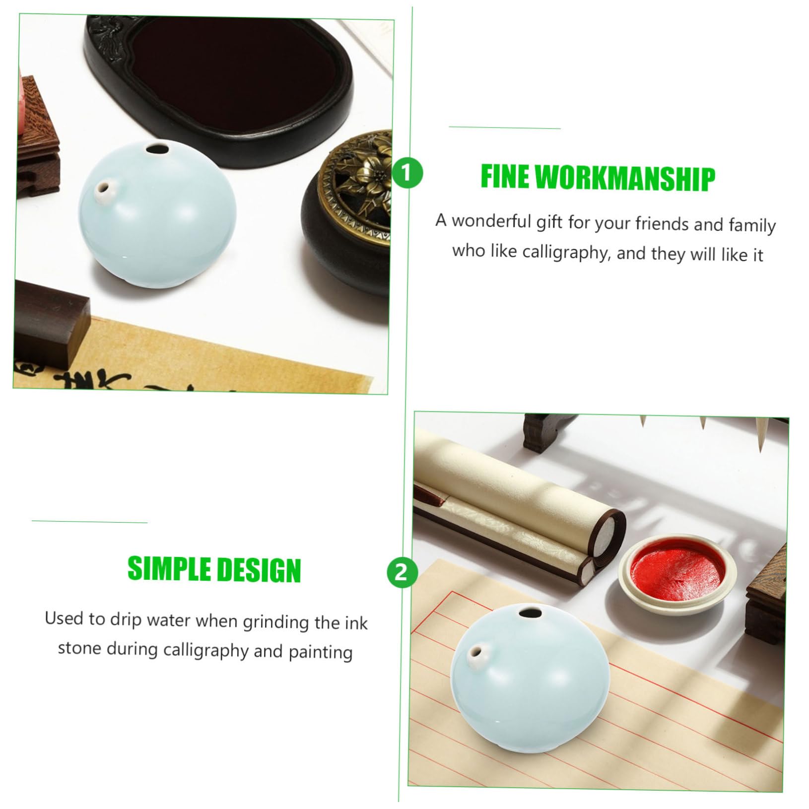 jojofuny 2 Pezzi Contenitore per Ceramica per Calligrafia Accessorio per Macinazione Design e Pratico per Studenti Pittura Sfumato