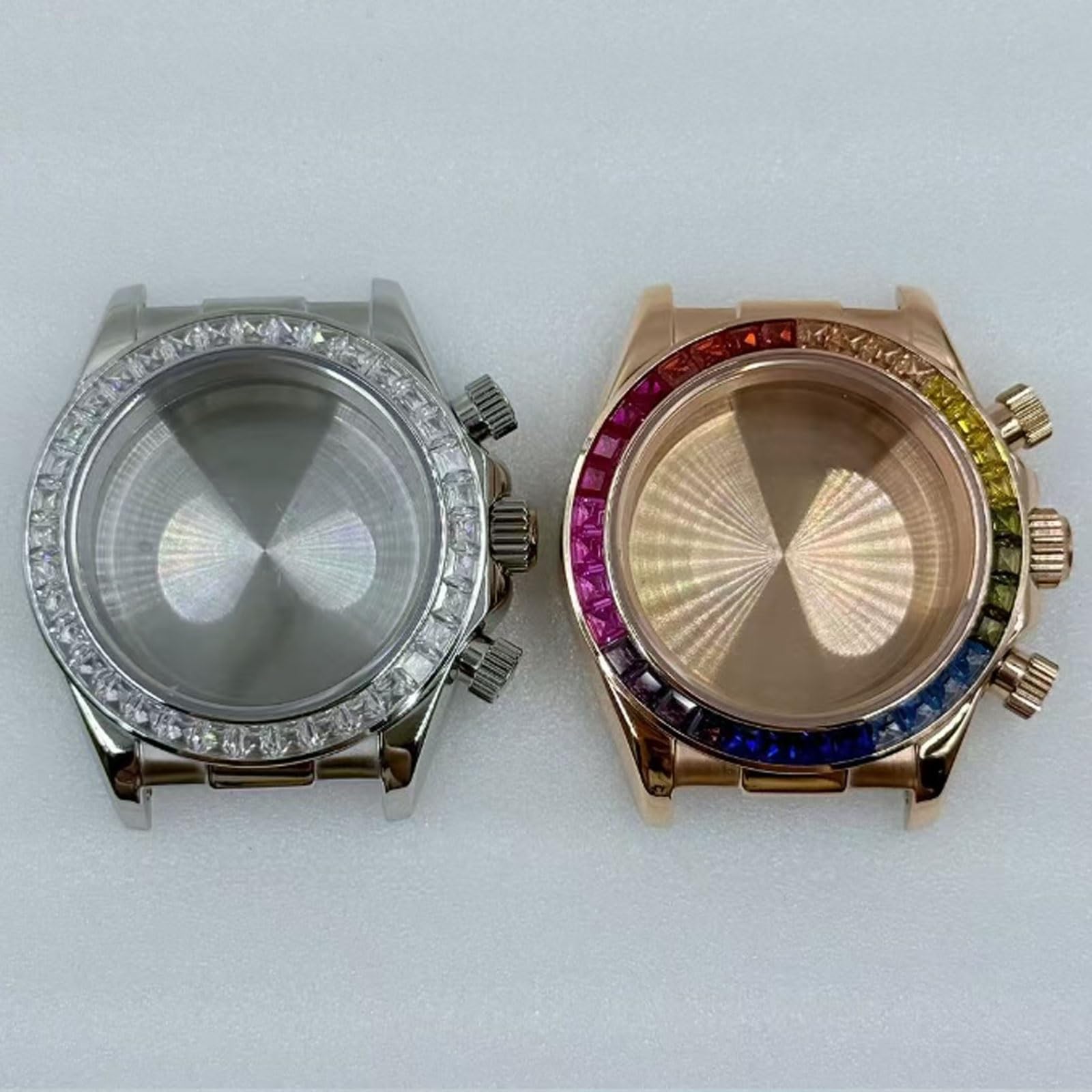VK63 mechanizm kolorowe diamentowe etui z szafirowym kryształem, kompatybilne z zegarem 29,5 mm, akcesoria do modowania, narzędzia i zestawy naprawcze