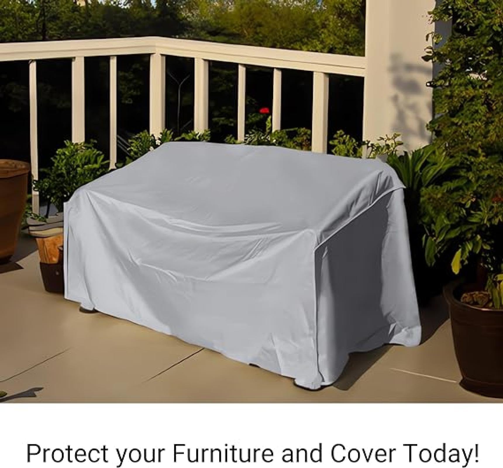 Copertura Impermeabile Per Doppio Lettino Da Giardino - Tessuto Oxford 420D, Antivento, Con Fune E Maniglie - Foto 14