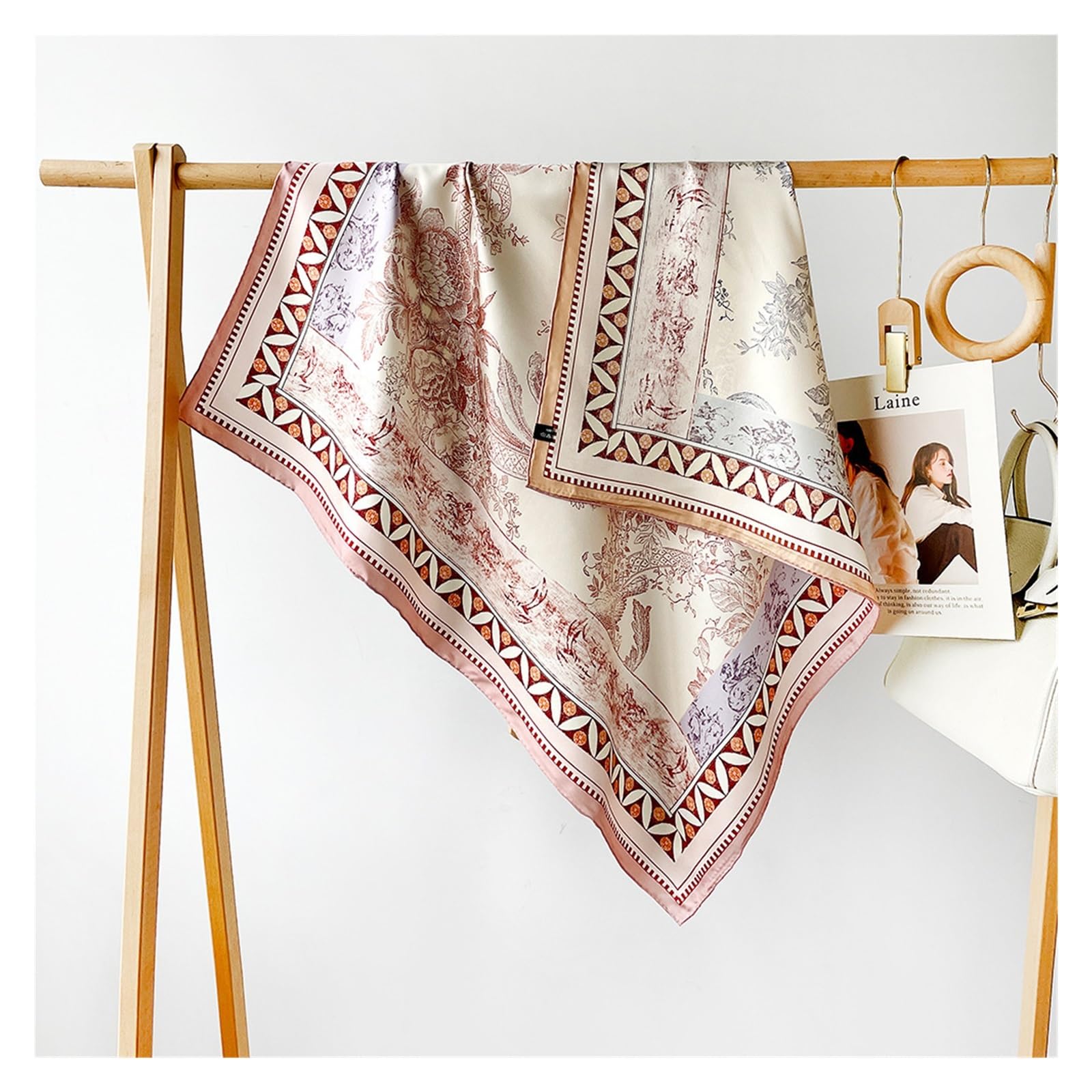 Bufanda de seda de 16 Momme cuadrada de sarga impresa de dos colores y de doble cara 88 * 88 cm