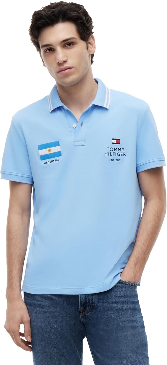 Tommy Hilfiger Polo de fútbol argentino de ajuste regular para hombre