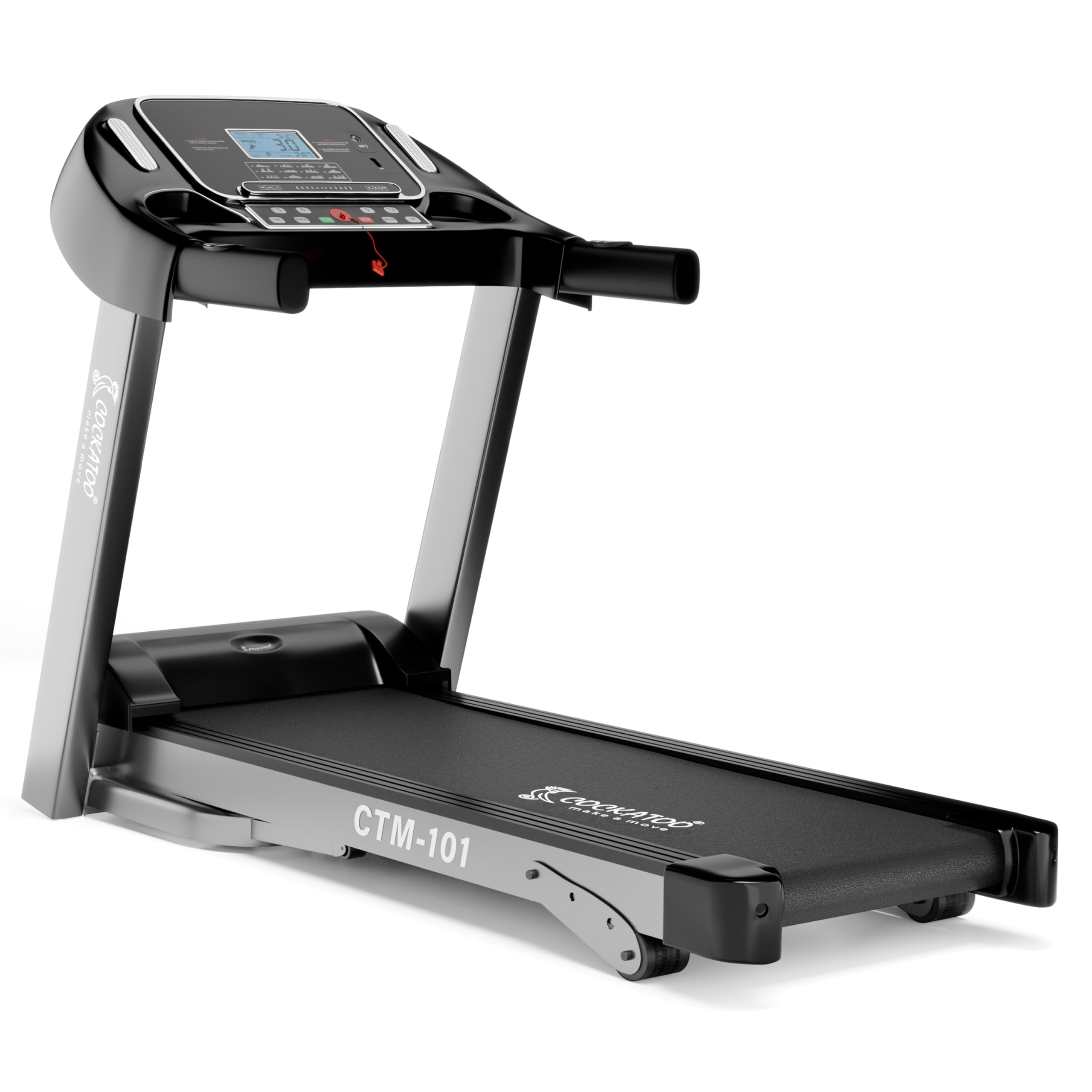 Cockatoo CTM-101 Stainless-Steel Ctm101 Steel Manual Incline 2.5 HP - 5 HP Peak DC Motorised Treadmill for Home Use, Free Installation Assistance, Others (Black) Iso Certified
