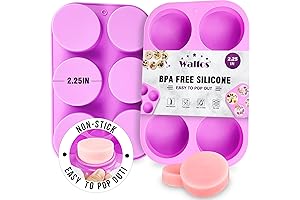 Walfos Round Silicone Soap Molds Set of 2 (Purple)