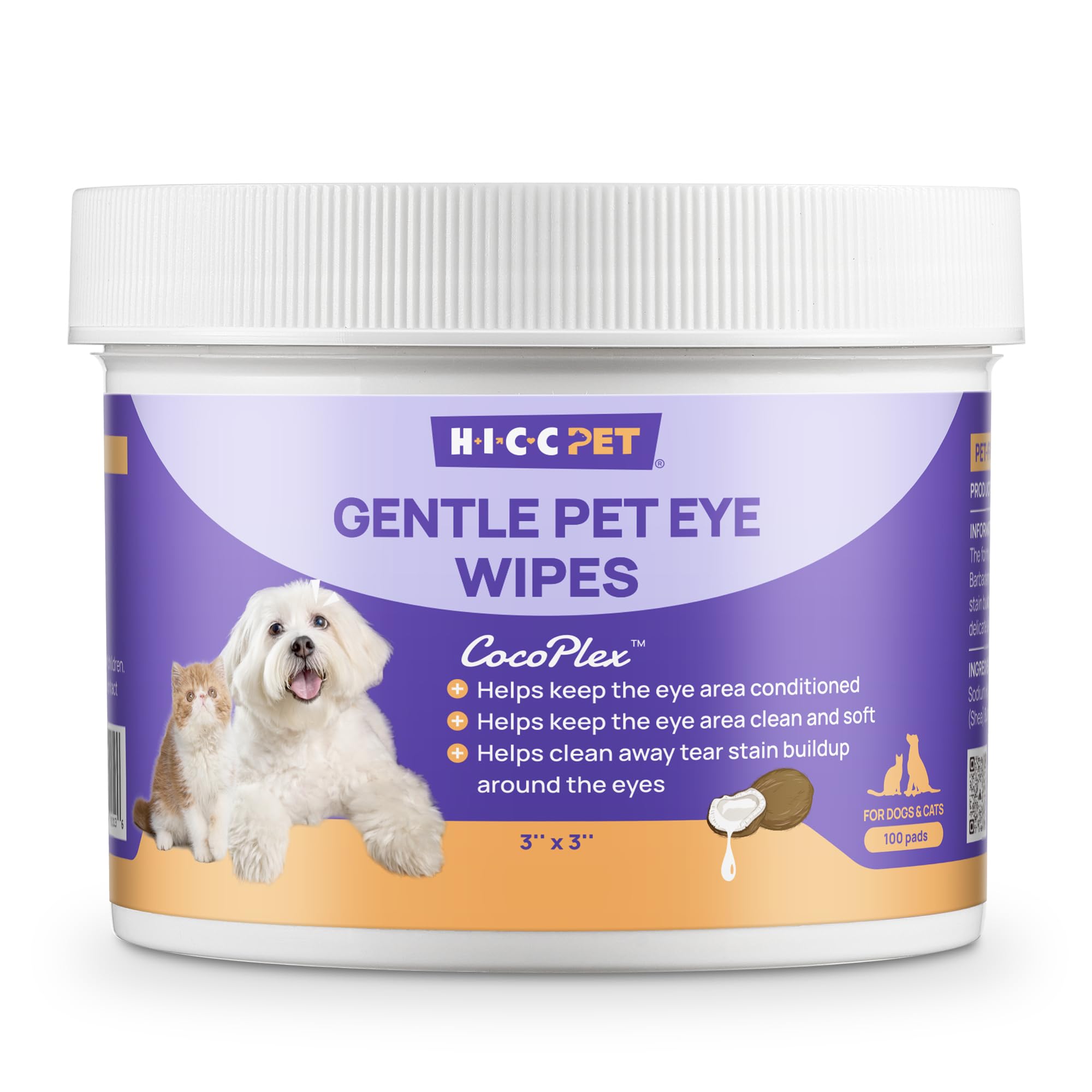 HICC PET Eye Wipes 100ct