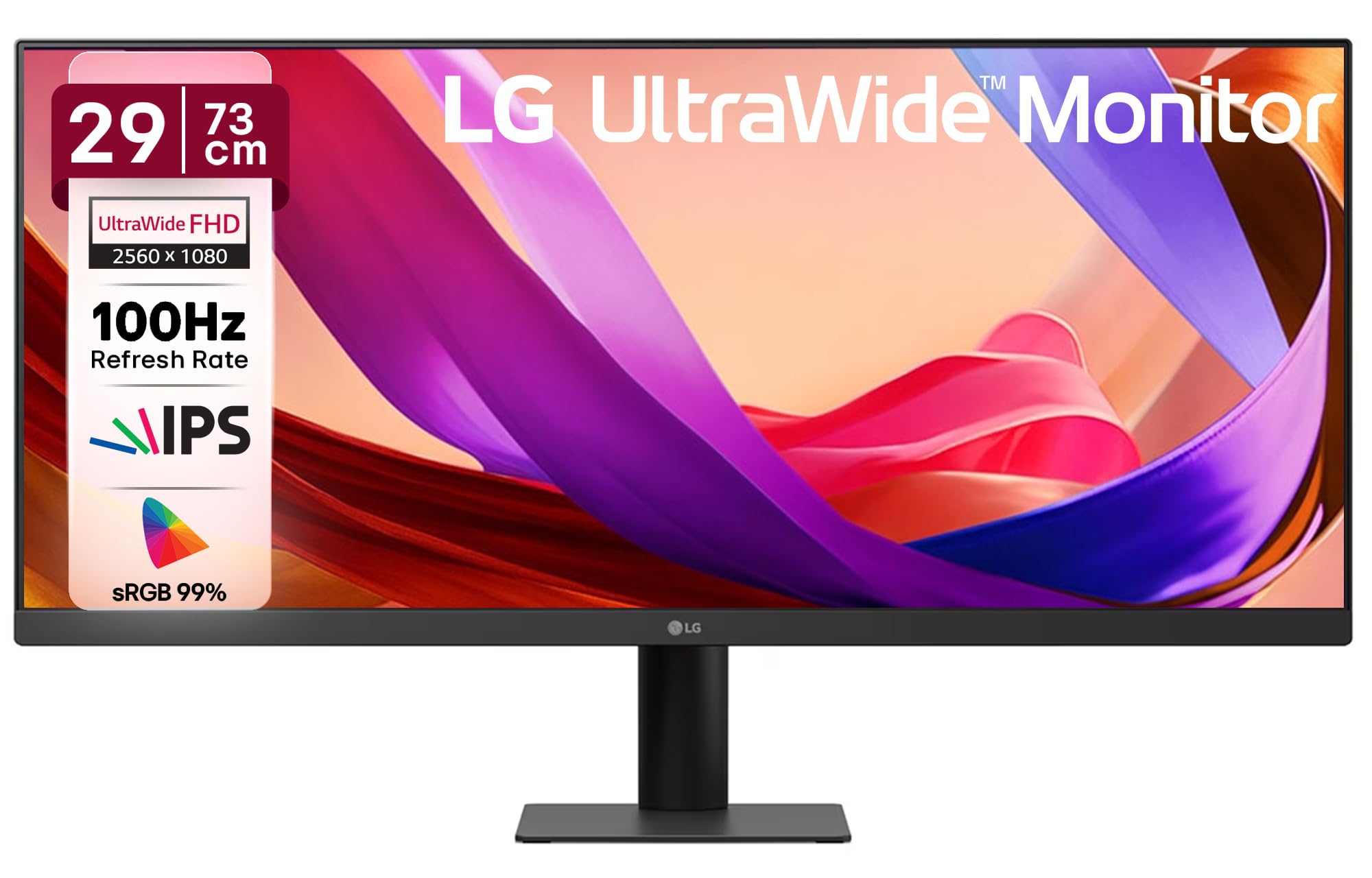 LG 29U511A 73 cm (29 Inch) UltraWide WFHD (2560x1080) IPS Monitor, 100Hz, 5ms(GtG), Anti-Glare, sRGB 99% (Typ.), HDR10, 3-Side Virtually Borderless, DP, HDMI, Headphone Out, Tilt Adjustable (Black)