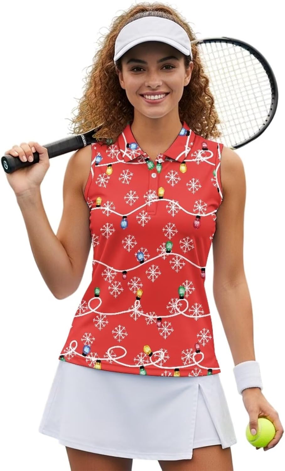 2025 Women's Golf Shirts Sleeveless Collared Athletic Tennis Shirt Lightweight Racerback Golf Clothes XS-2XL