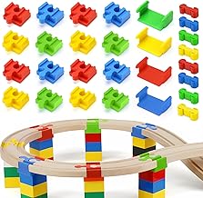 Holzeisenbahn Schienen Adapter 28 Stück Schienenverbinder aus Kunststoff Holzschienen Verbinder Universell Passend Geeignet für Kinder im Alter Von 3-7