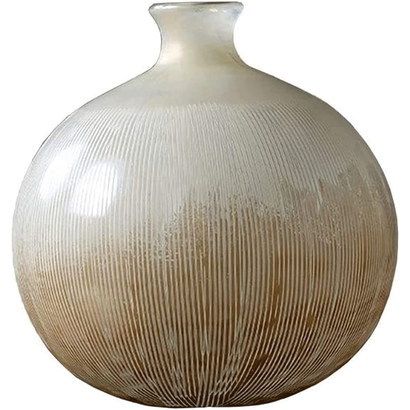 Ngdfgr As Known Fashion Handmade Carved Glass Vase Retro Flower Vases Silk Textured Flower Vases For Modern Home Decor Ideal Shelf Decor Decoration (A),A