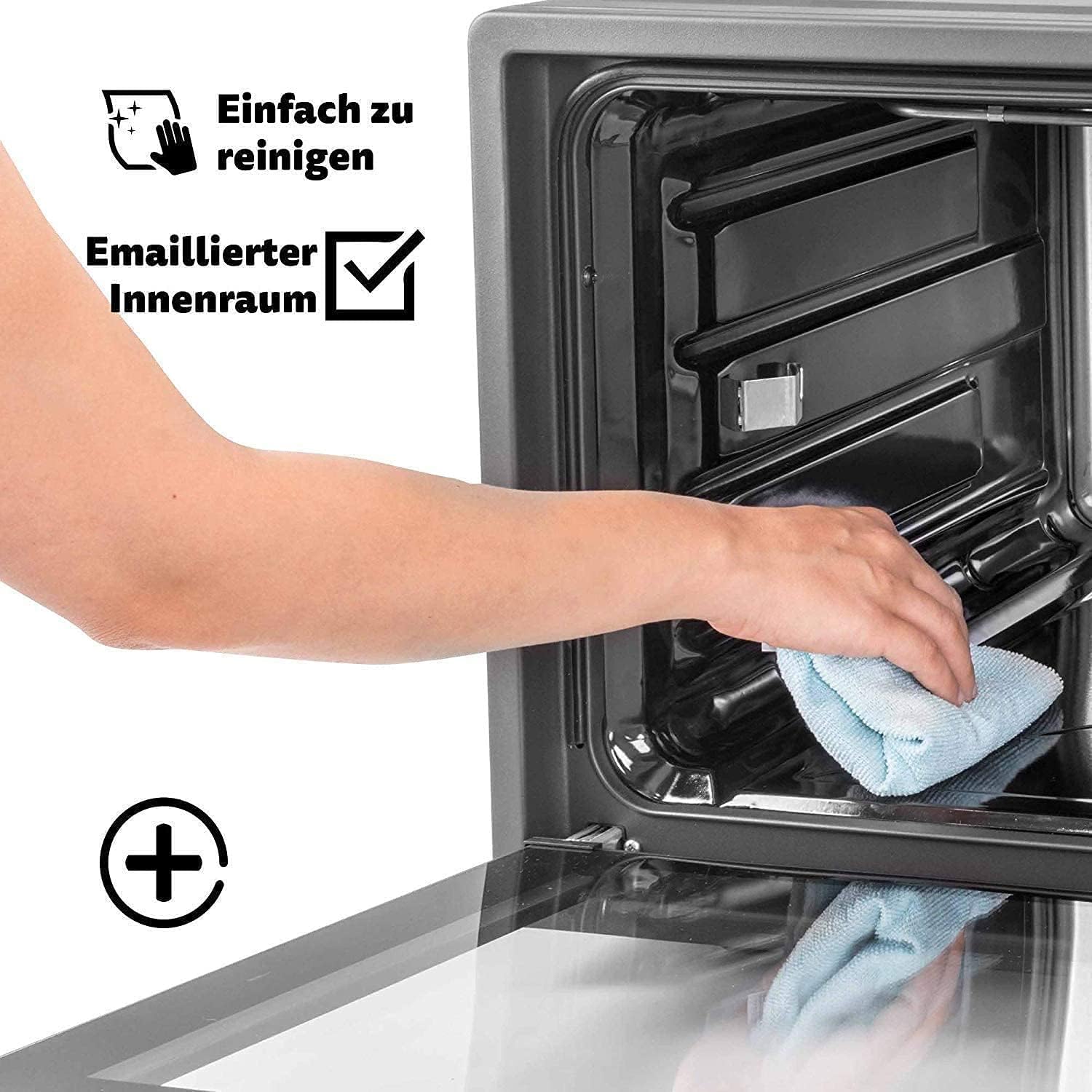 ICQN Mini forno da 42 Litri con 2 piastre di cottura con regolazione della temperatura indipendemente regolabile, Smaltato 3800 W, Illuminazione interna, 6 Funzoni di cottura, Forno per pizza ICQN Mini forno da 42 Litri con 2 piastre di cottura con regolazione della temperatura indipendemente regolabile, Smaltato 3800 W, Illuminazione interna, 6 Funzoni di cottura, Forno per pizza