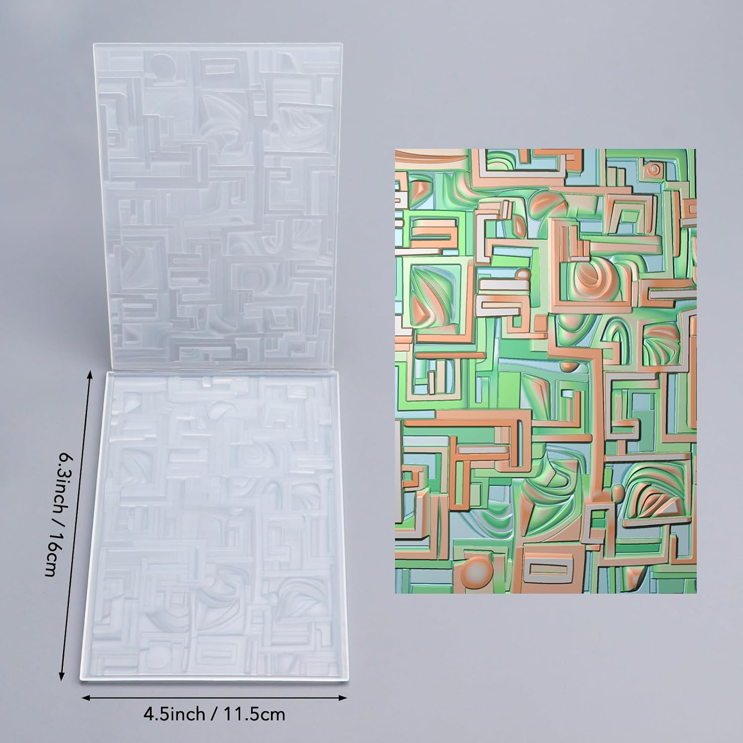 Briartw 3D Embossing Folder for Card Making,6.3x4.5inch Retro Background Clear Plastic Texture Fades Embossing Folder Template for Scrapbooking Cardstock Album DIY Decoration Paper Crafting