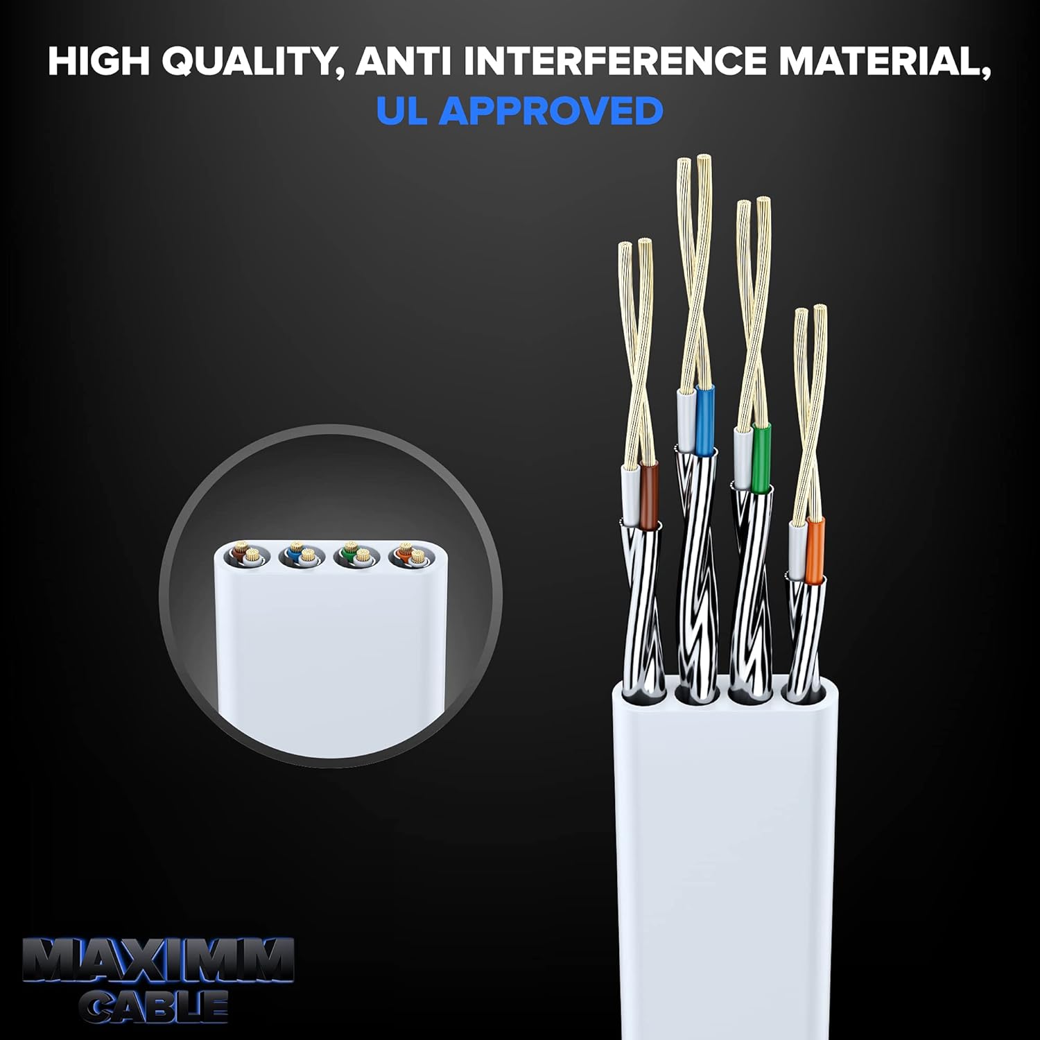 Authеntіс Crаzу Dеаlѕ Cat 7 Ethernet Cable 50ft Flat Internet LAN Network Patch Cord RJ45 Connectors 1 Pack - White