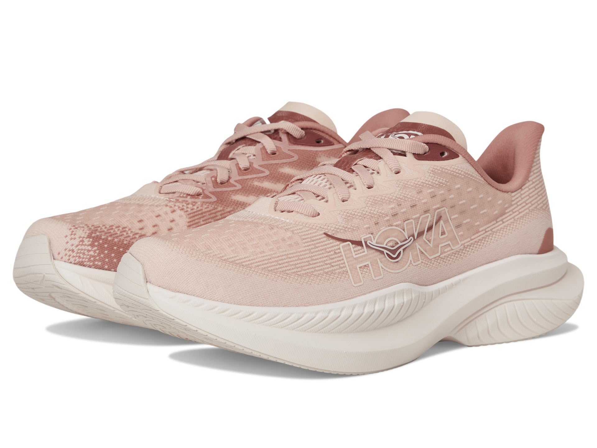 Hoka Women's Mach 6 Rose Latte/Blush 9 Wide
