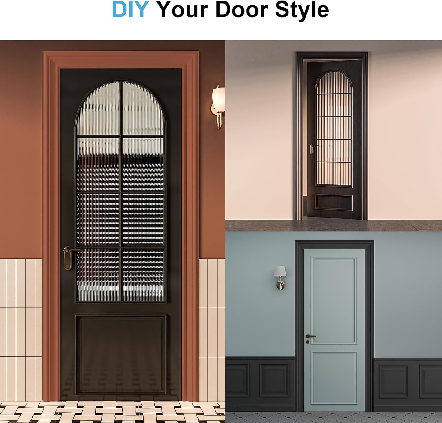 Art3d Door Frame Trim Kit,Decorative Polyester Door Trim Molding, Maintenance-Free, Seals Out Dirt, Bugs, Wind, Snow, and Water, Suitable for Outdoor and Indoor Use, 80" x 32" x 2" White 3-Piece Set