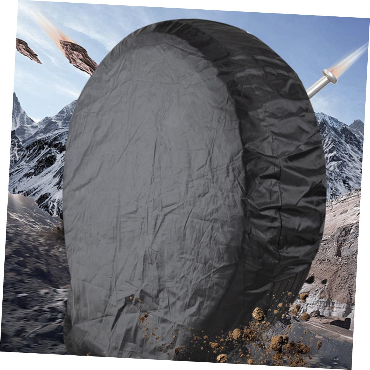 Alipis Reifenabdeckungen Schützt Reifen vor Schmutz und UV Strahlen 4 Stück aus 190t Polyester Taffeta Schwarz für Wohnmobil und Anhänger Beim Camping