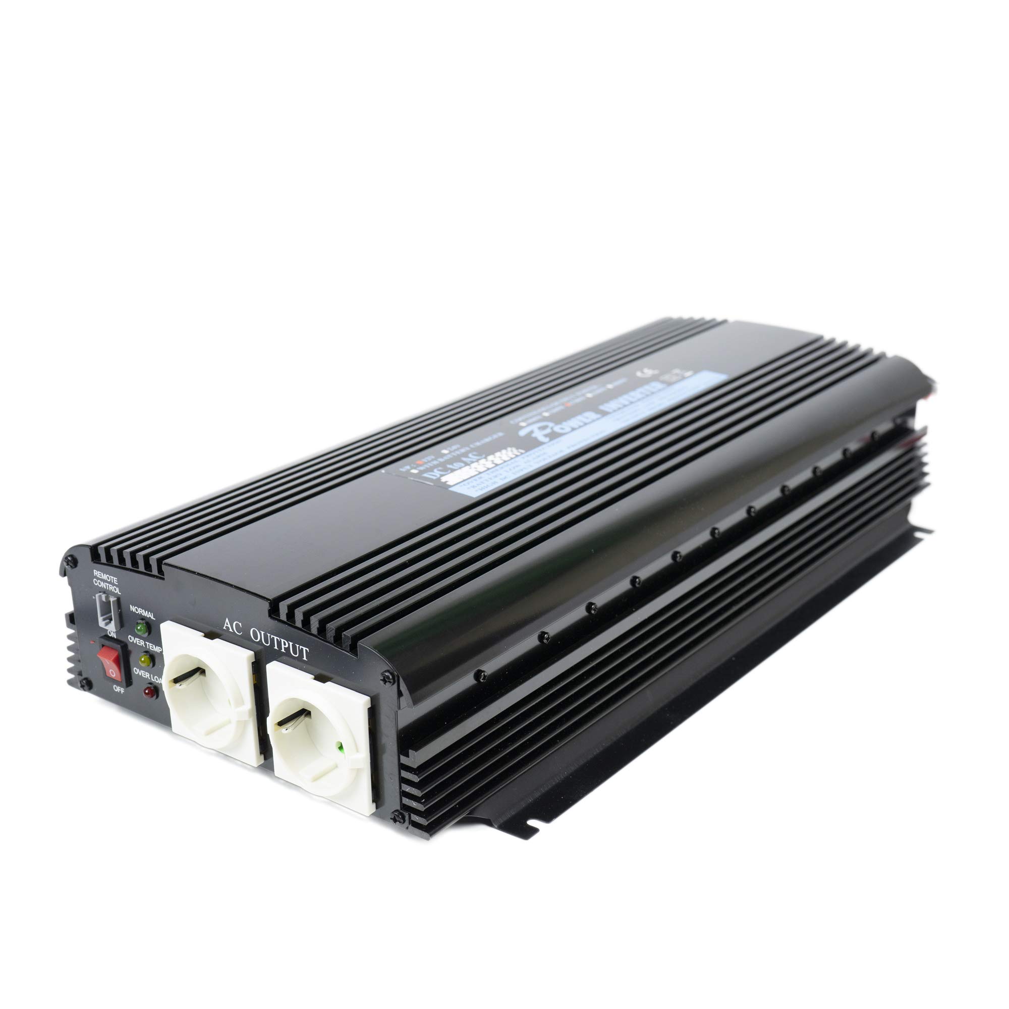 Inverter di tensione Presidente Alimentatore 1700W 12V, uscita 230V, onda sinusoidale modificata, telecomando incluso