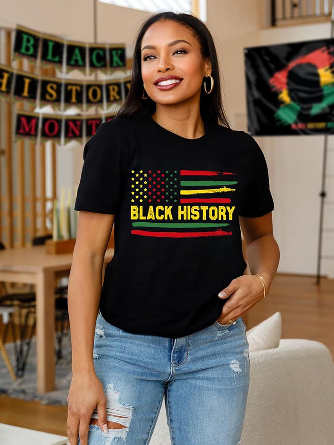 Black History Shirts for Women Short Sleeve Black History Month Tshirt Loose Tops - Image 5