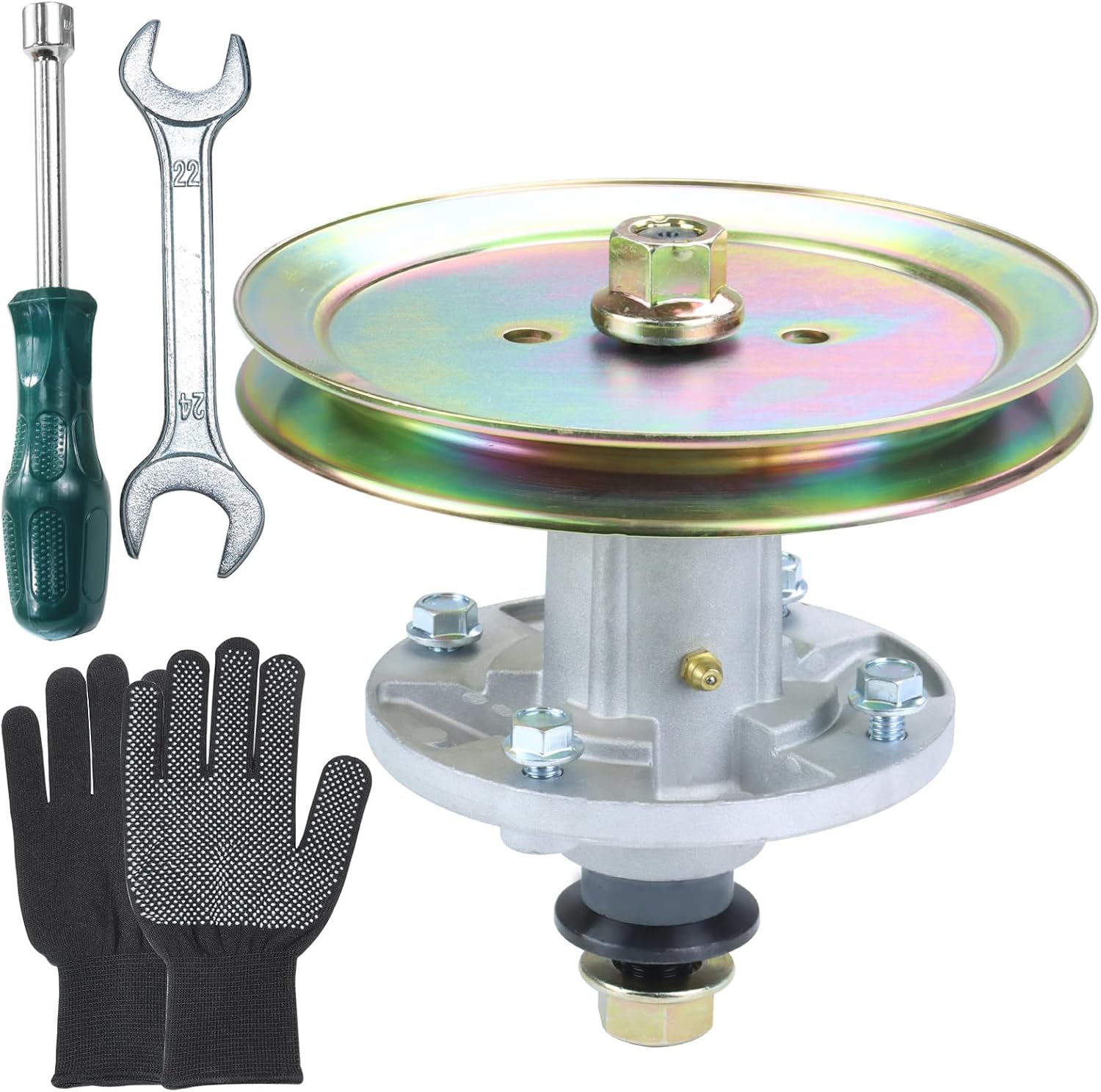 GY21098 Spindle Assembly Greased with GX20367 Pulley Replaces AUC15811 Mower Deck Drive Spindle, GY20454, GY20962, UC23728 for John Deere 42 inch D110 D130 D105 LA115 D125 LA105 E100 E130 Deck