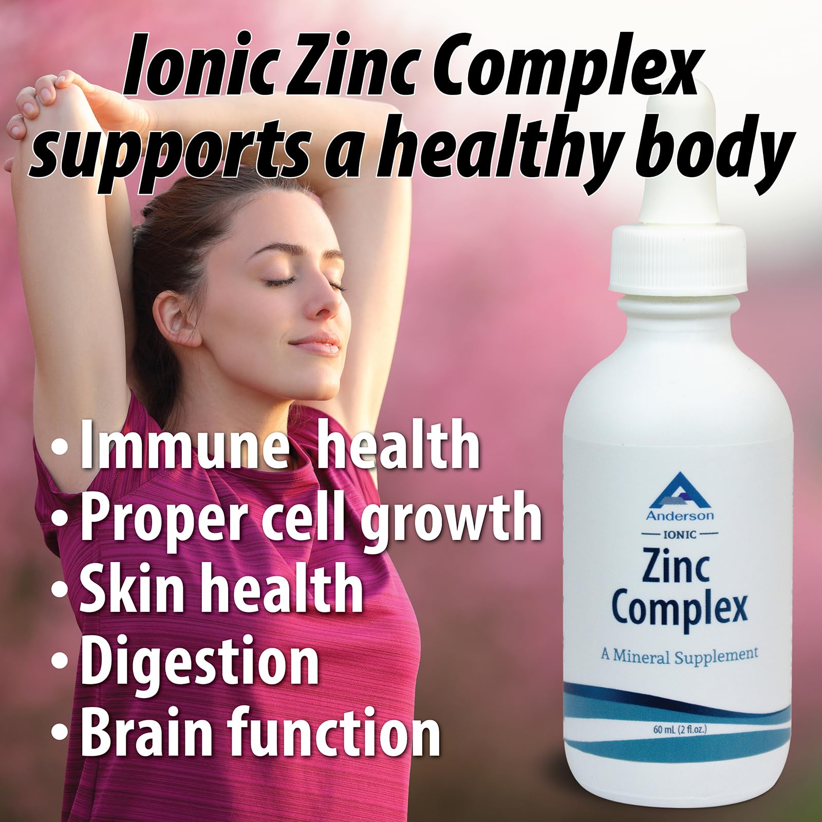Anderson Ionic Zinc Complex, Liquid Drops for Immune Support, 15mg Zinc Sulfate per Serving, Balanced Trace Mineral Dietary Supplement for Women, Men, 60 Servings, 2oz Bottle — Amazon image 7