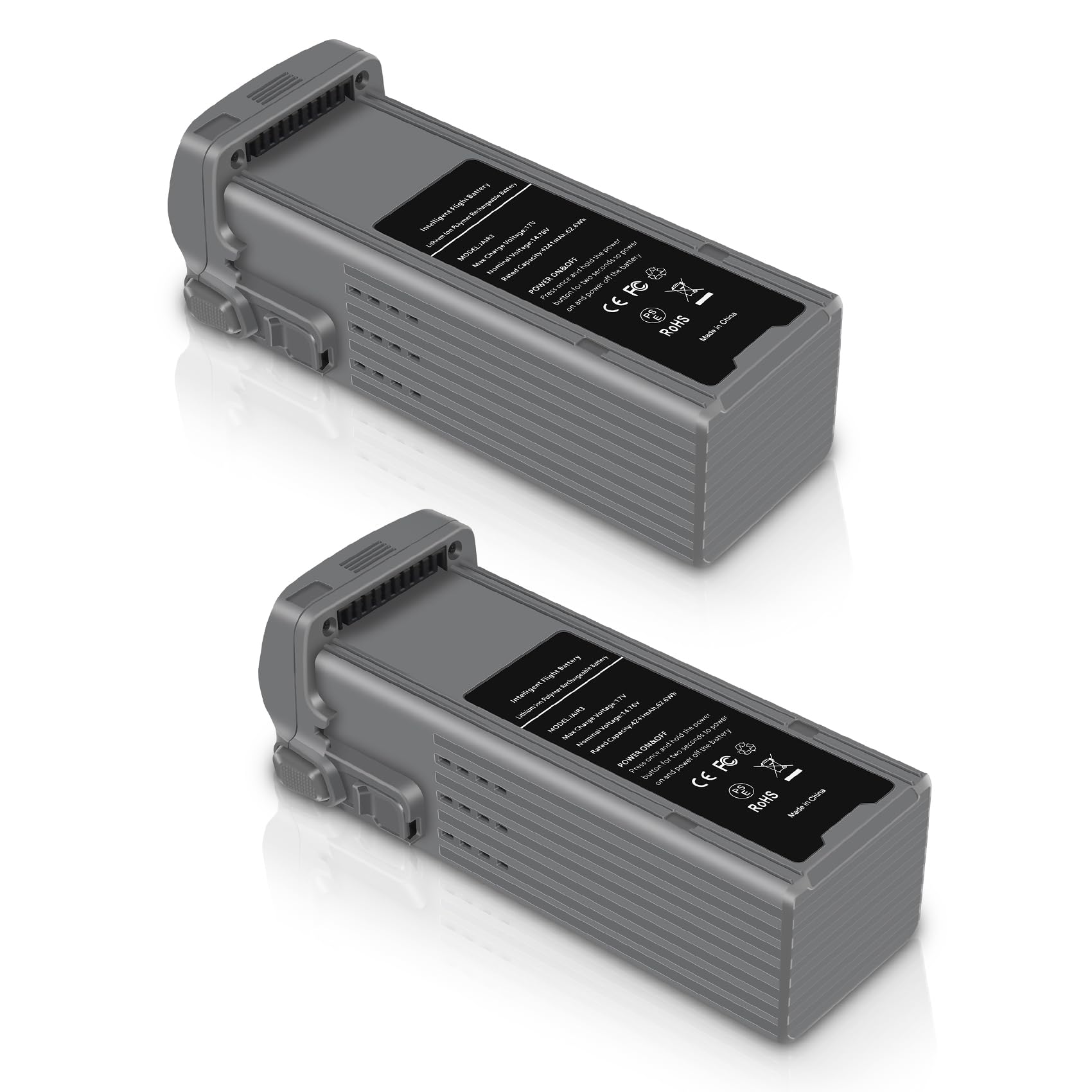COOLSHOW Intelligenter Flug Air 3 Akku Air 3S Akku Ersatz 2 Stück 4241mAh Bietet 45 Minuten maximale Flugzeit und 40 Minuten Schwebezeit Kompatibel mit DJI Air 3,Air 3S Drohne