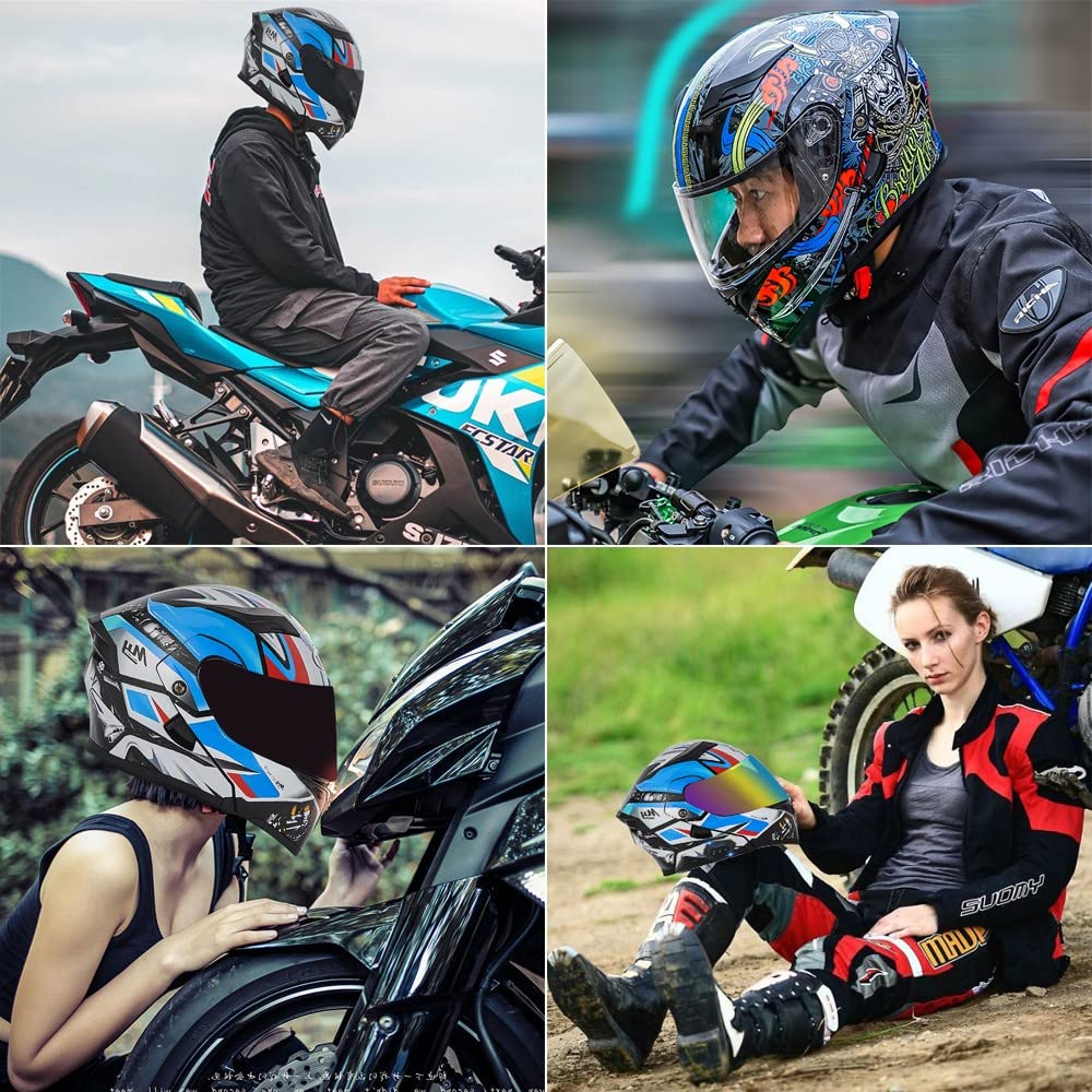 Casco Modulare Bluetooth Moto Integrat con Doppio Visiera Parasole Integrale, Casco Certificato ECE, Sistema di Comunicazione Interfono Integrato Radio FM Mp3 Integrato 3XL 55~66cm