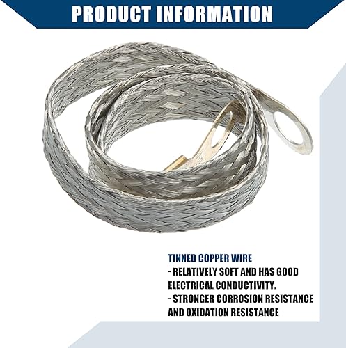 Miniatura 7 de Correa de tierra automotriz3 piezas de 10 x 12 pulgadas y 2 correas universales de cable de conexión a tierra para vehículos de 13 x 12 pulgadas,
