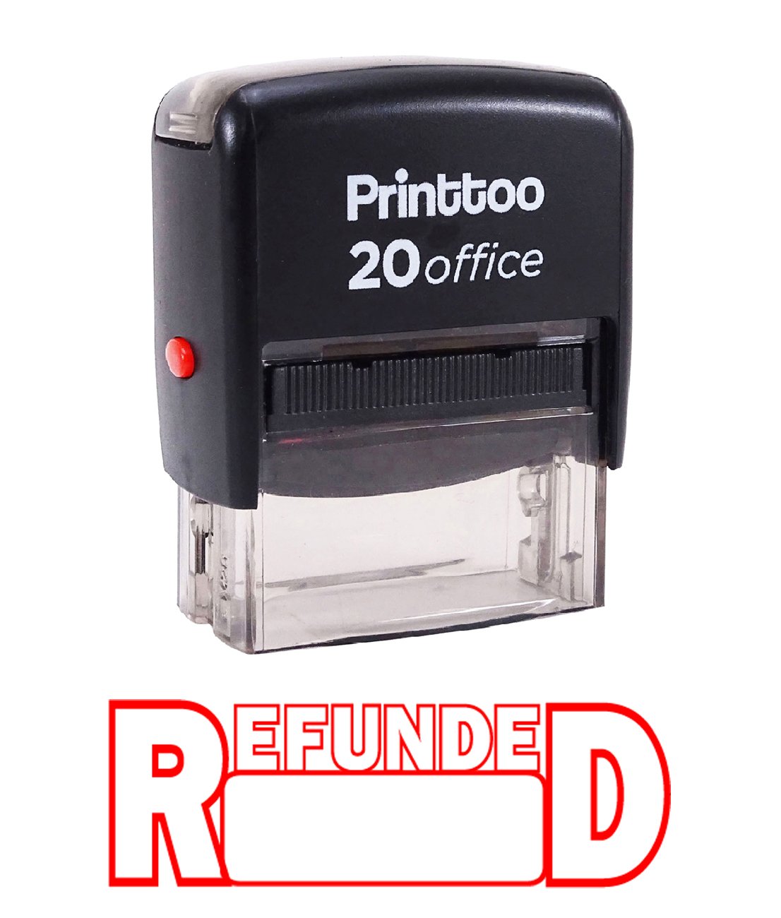 Printtoo REFUNDED Self Inking Rubber Stamp Office Stationary Custom Stamp-Red