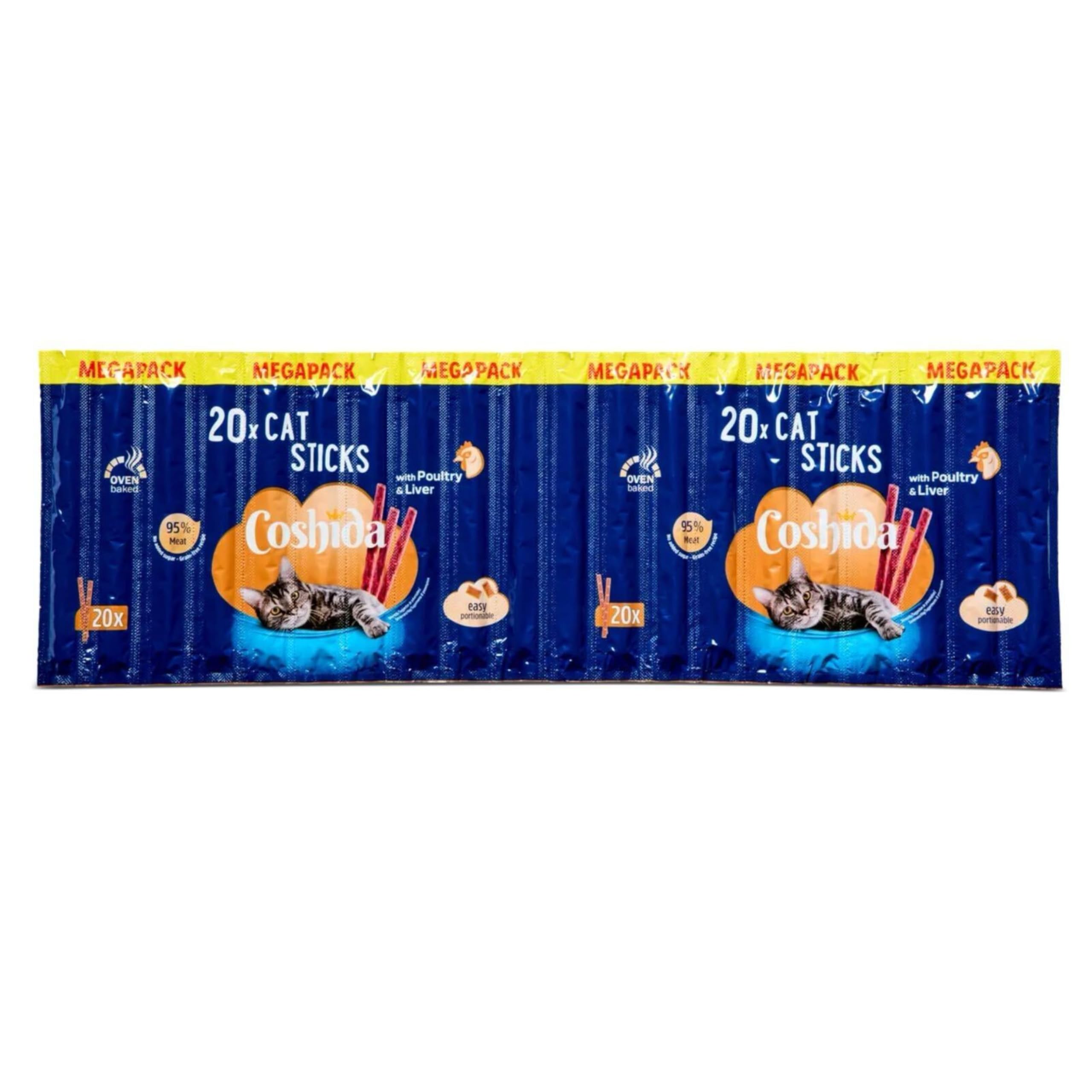 Ark Future Coshida Pet Food For Adults Cats 20x 5G Cat Sticks With Poultry And Liver Trout 95% Meat